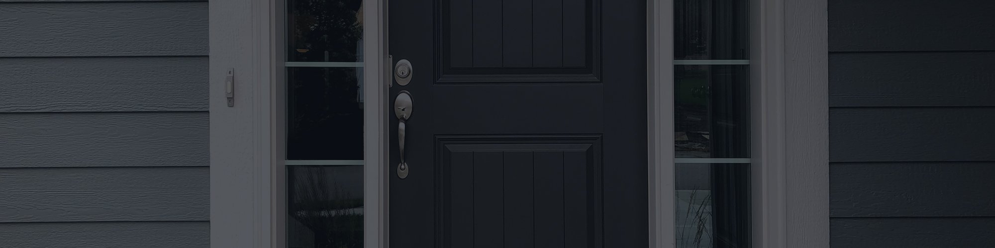 Modern replacement door on front of Seattle area home