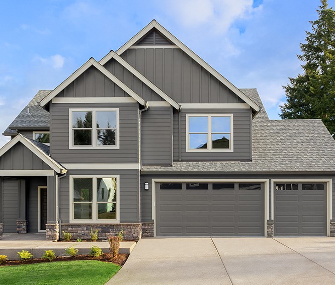 Seattle-area home with gray vinyl siding