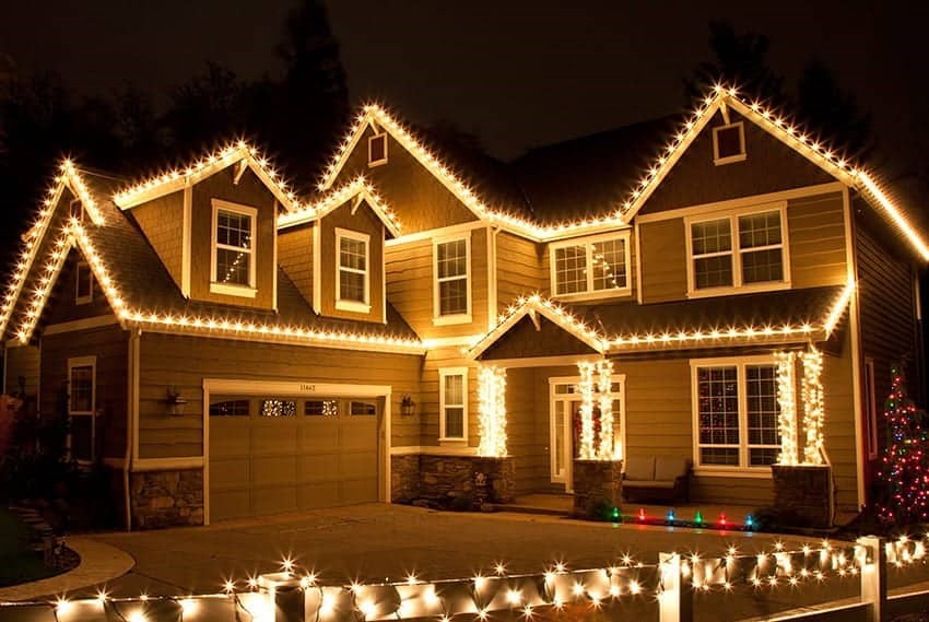 christmas lights installation by valentine roofing