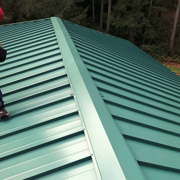 A new standing seam metal panel roof