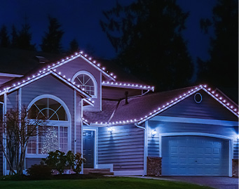 christmas light installation in Olympia, WA