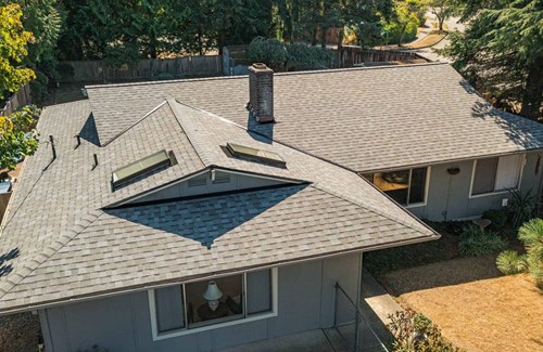 Gray duration shingle replacement project in Renton, Washington