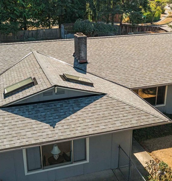 Gray duration shingle replacement project in Renton, Washington
