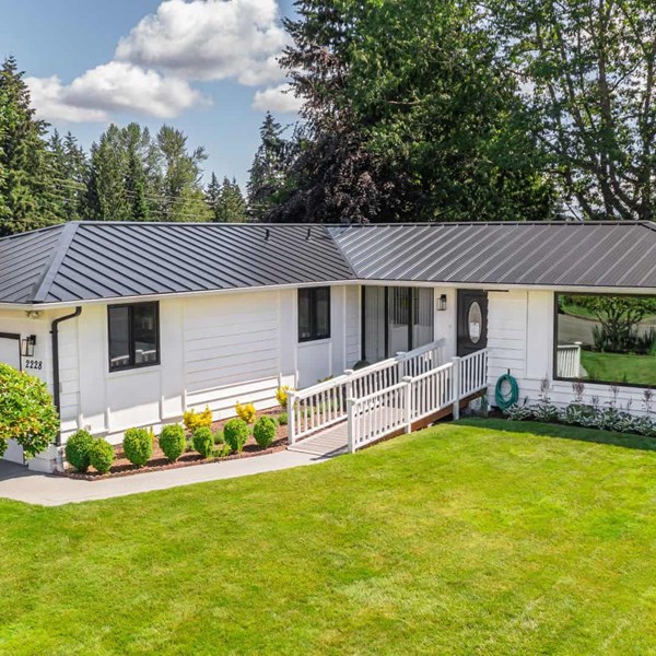  Bellevue, Washington black Standing Seam metal roof installation project