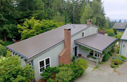 Poulsbo, Washington Standing Seam Metal Panel in Weathered Copper Roof Replacement