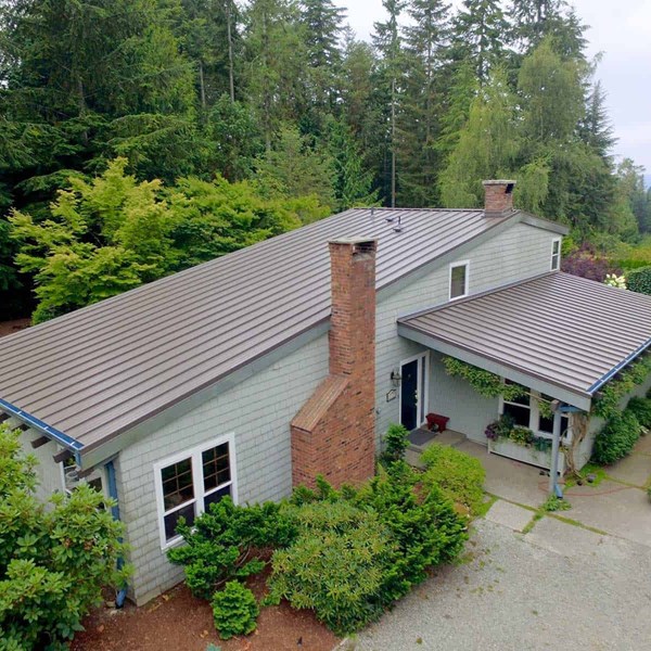 Poulsbo, Washington Standing Seam Metal Panel in Weathered Copper Roof Replacement