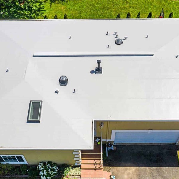 A white PVC roof in Redmond, WA