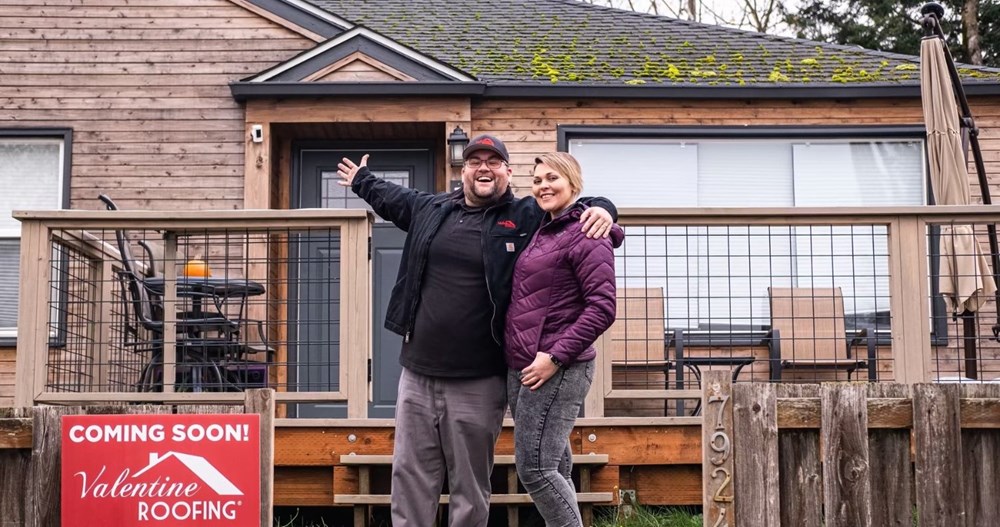 Valentine Roofing employee and Tasha