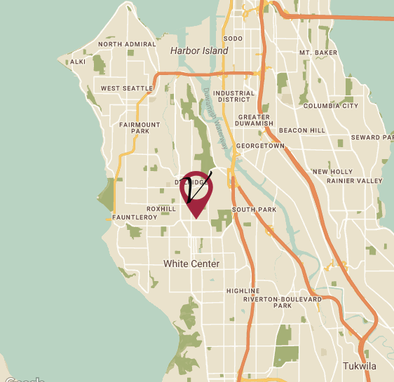 a map of Tasha's home in Seattle, WA