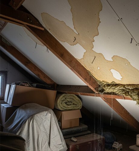 checking roof structural stability during roof inspection in Washington