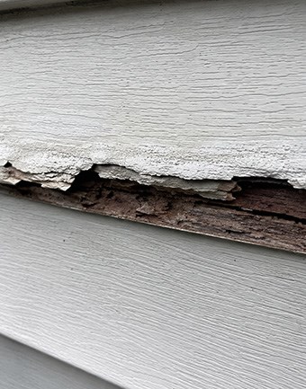 Rot and moisture damage in exterior siding
